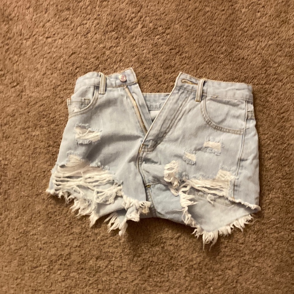 shein light wash, shorts, size extra small